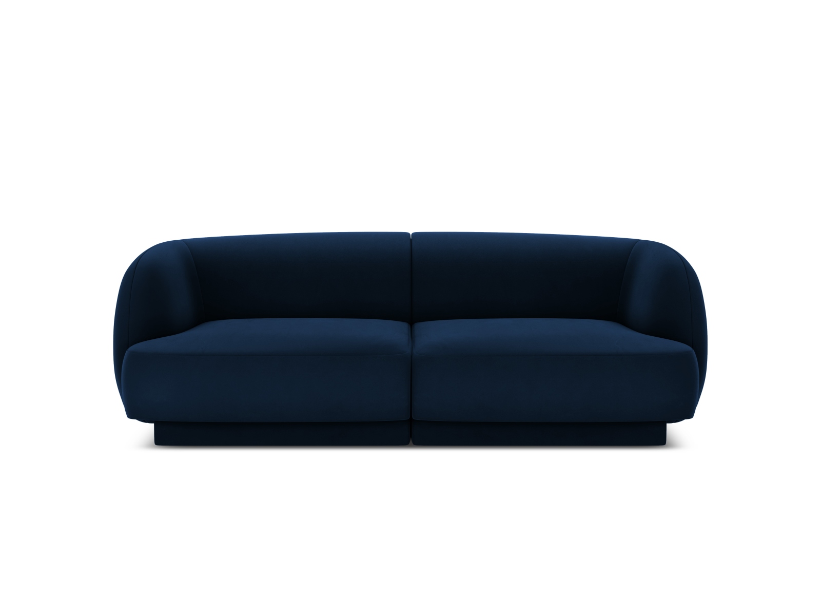 Miley Sofa med Sort Fløjl og Blå Sæder - Micadoni