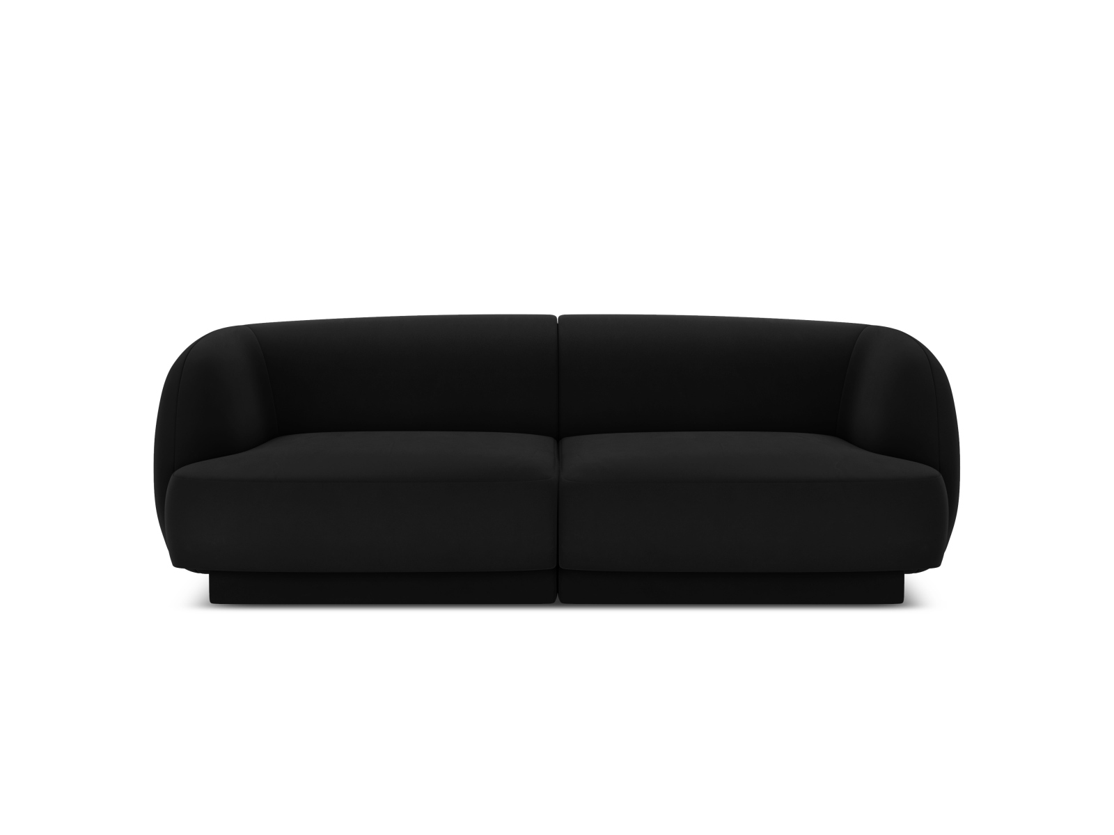 Miley Sofa med Sort Fløjl og Plast - Tilbud!