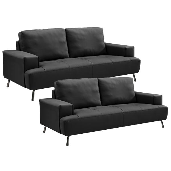 Moderne Sort Læder Sofa fra Homeville Dublin - Kvalitet og Stil