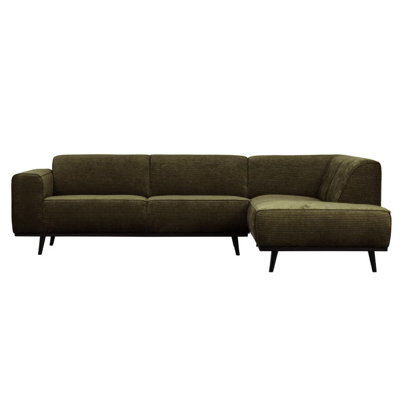 Grøn Statement Hjørne Højrevendt Flat Rib Warm Green Bepurehome Sofa - 8714713140107