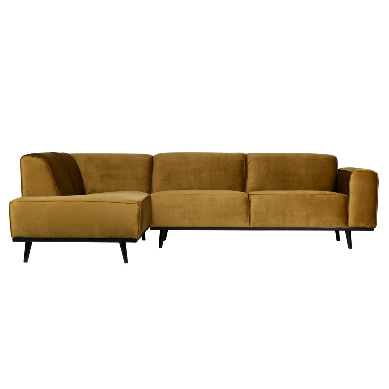 Gul Statement Hjørne Venstrevendt Velour Honey Yellow Bepurehome Sofa - 8714713087815