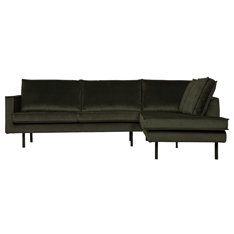 Grøn Rodeo Hjørnesofa i Velour - Elegant og Komfortabel
