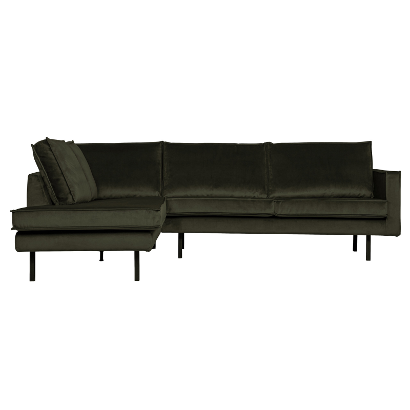 Grøn Venstrevendt Hjørnesofa i Velour - Elegant Komfort