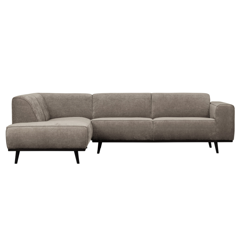 Grå Venstrevendt Hjørnesofa i Flat Rib Clay – Fantastisk Tilbud!