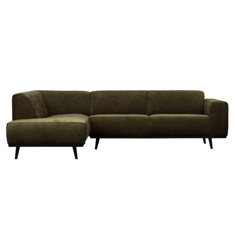 Grøn Statement Hjørne Venstrevendt Flat Rib Warm Green Bepurehome Sofa - 8714713139958