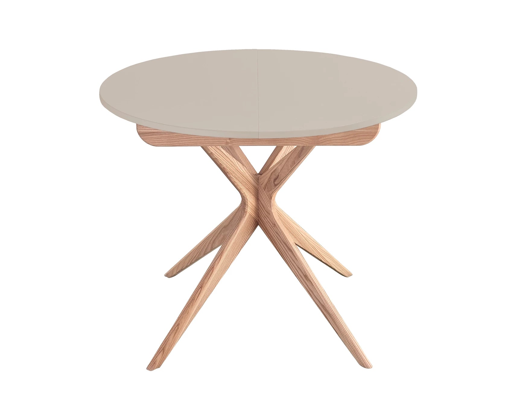 Elegant brun beige spisebord med udtræk til 130 cm