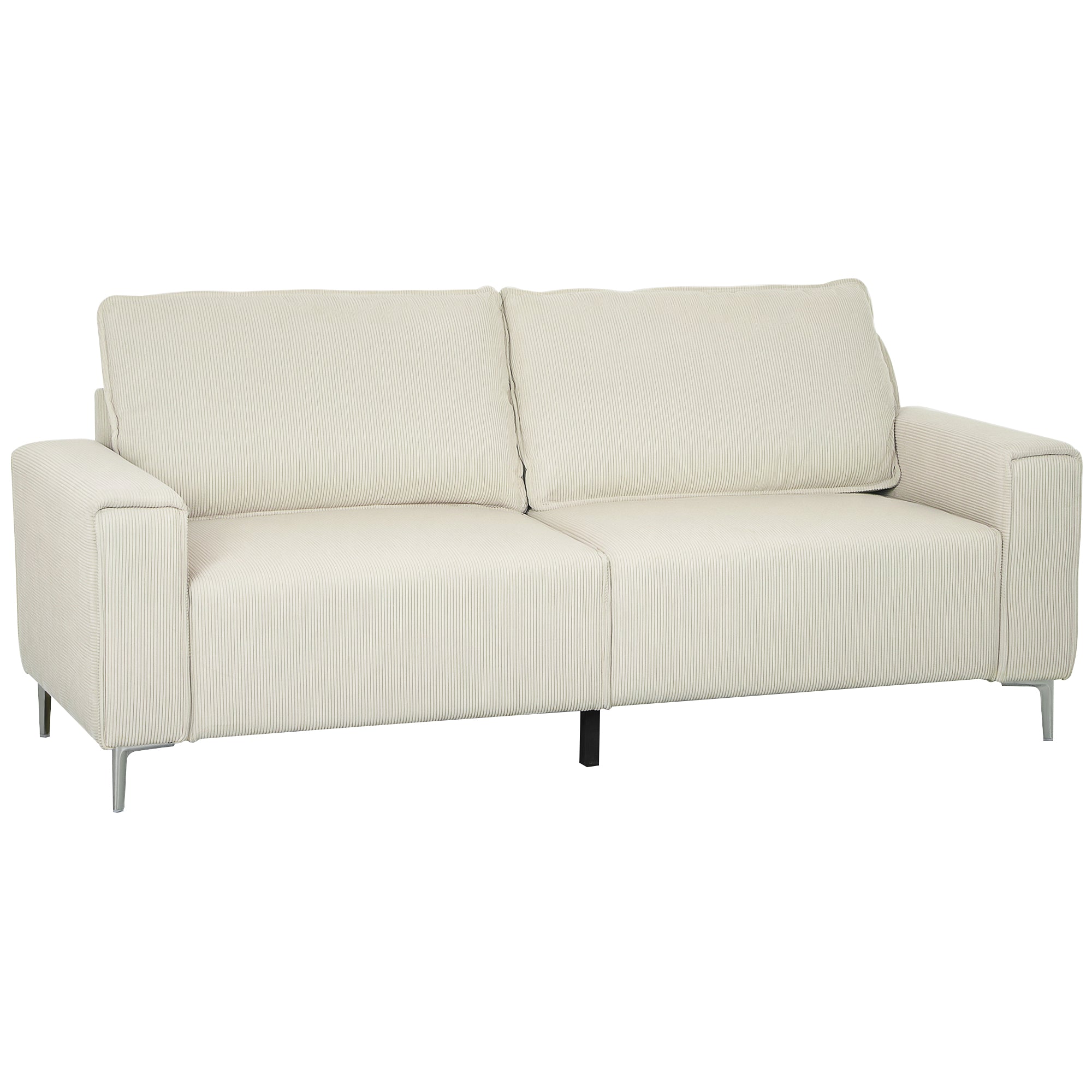 Moderne 3-Personers Sofa i Hvid med Bløde Ryghynder