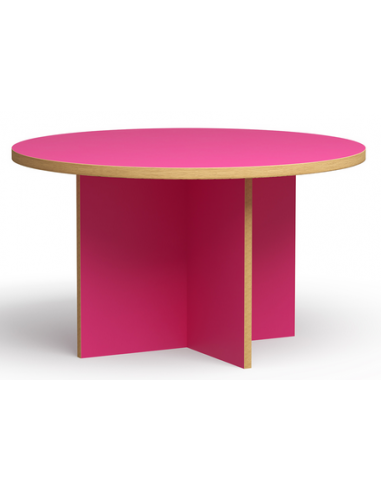 Rundt Hindbærfarvet Spisebord Ø129 cm - Elegance til Dit Hjem