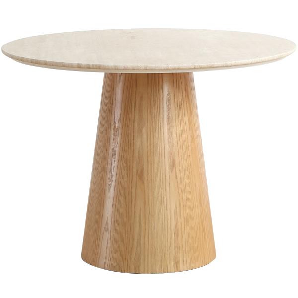 Homeville Saline Marmor Træ Natur 100x100x76cm Spisebord