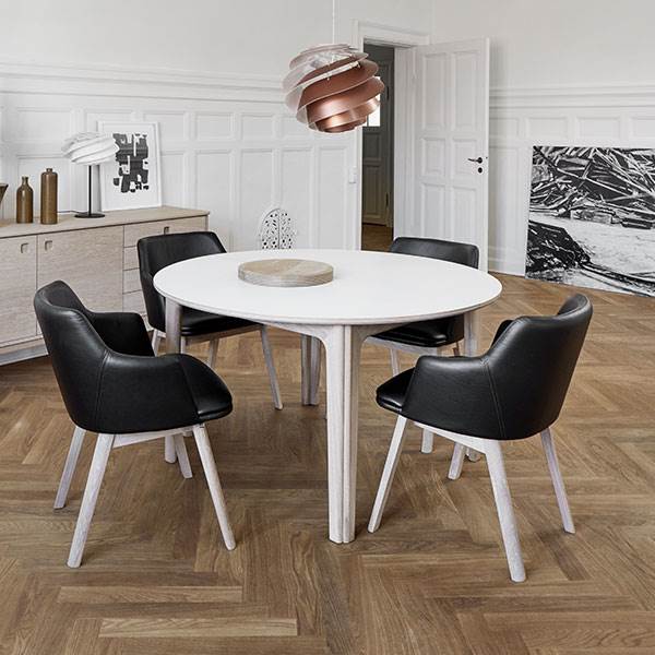 Hvid Sm112 Rundt Laminat Olie Skovby Spisebord - 5707584112031