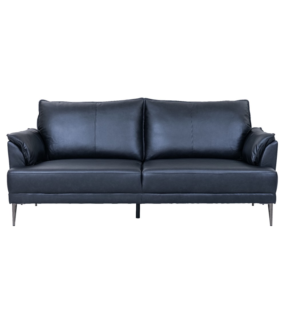 Elegant 2-personers sofa i sort semianilin læder