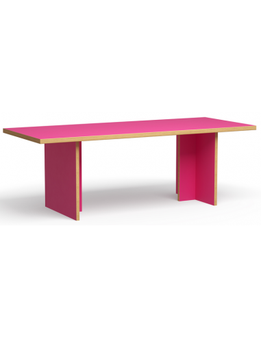 Elegant Hindbærfarvet Spisebord i MDF - 220 cm