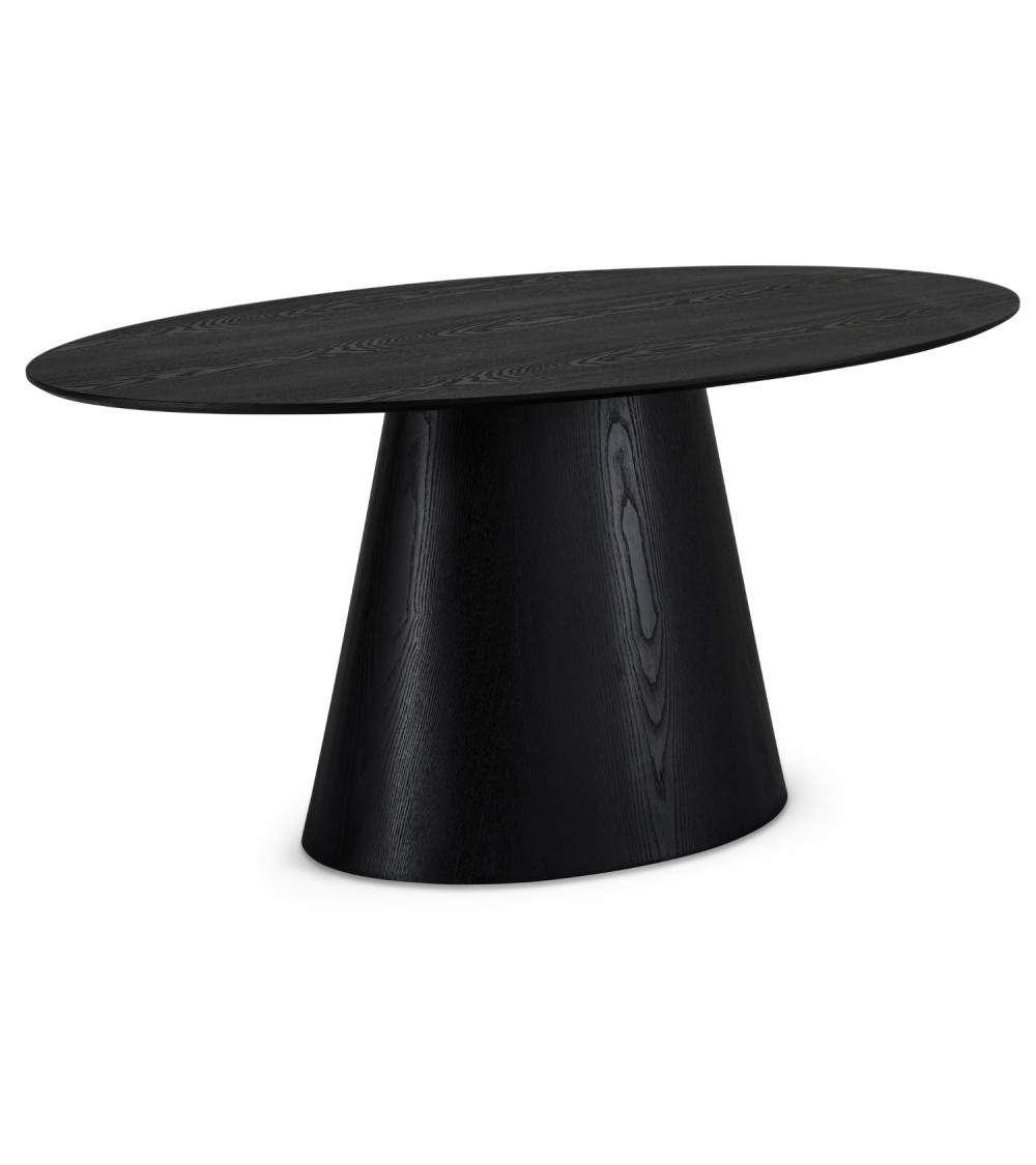 Sort Tango Oval Spisebord i Egefinér - 90x160 cm