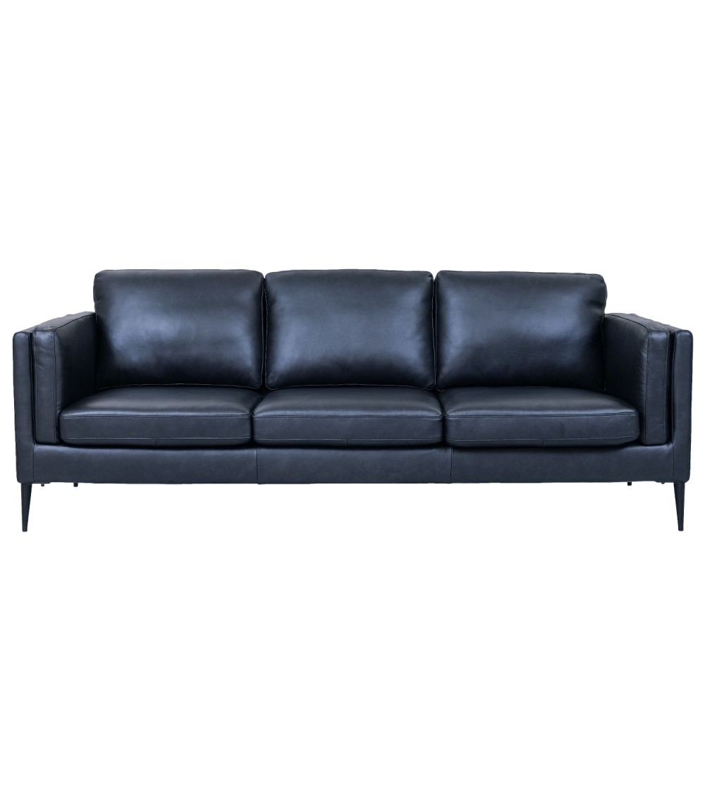 Klassisk 3-personers sofa i sort læder – Valencia tilbud!