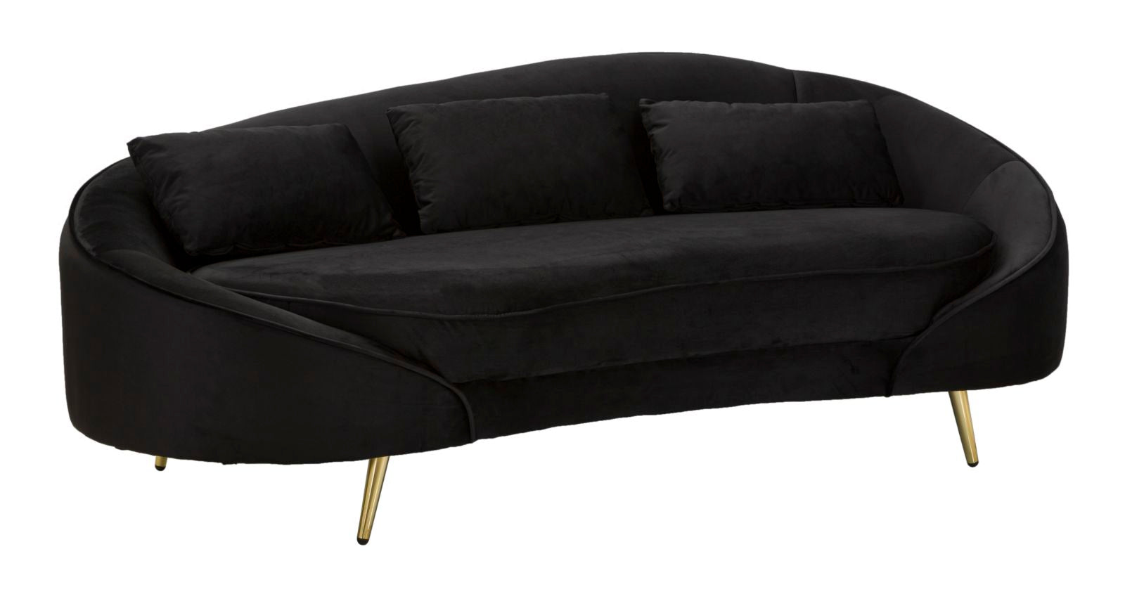 Glam Træ Polyester Metal 185x84x68 Mauro Ferretti Sofa - 8024609364570