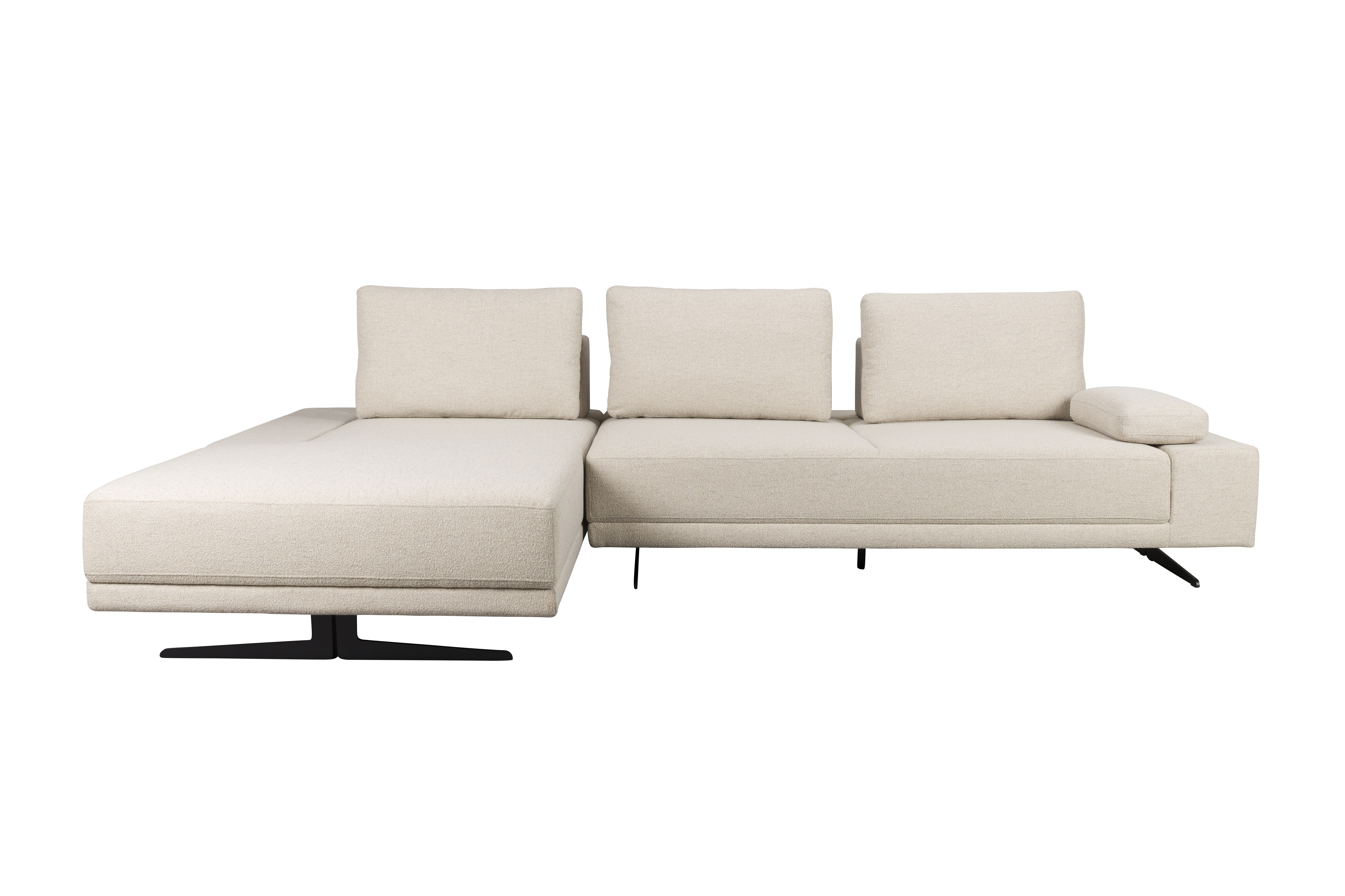 Hvid Shelly Venstre Chaiselong Offwhite Polyester Stof Stål Dutchbone Sofa - 8718548090767