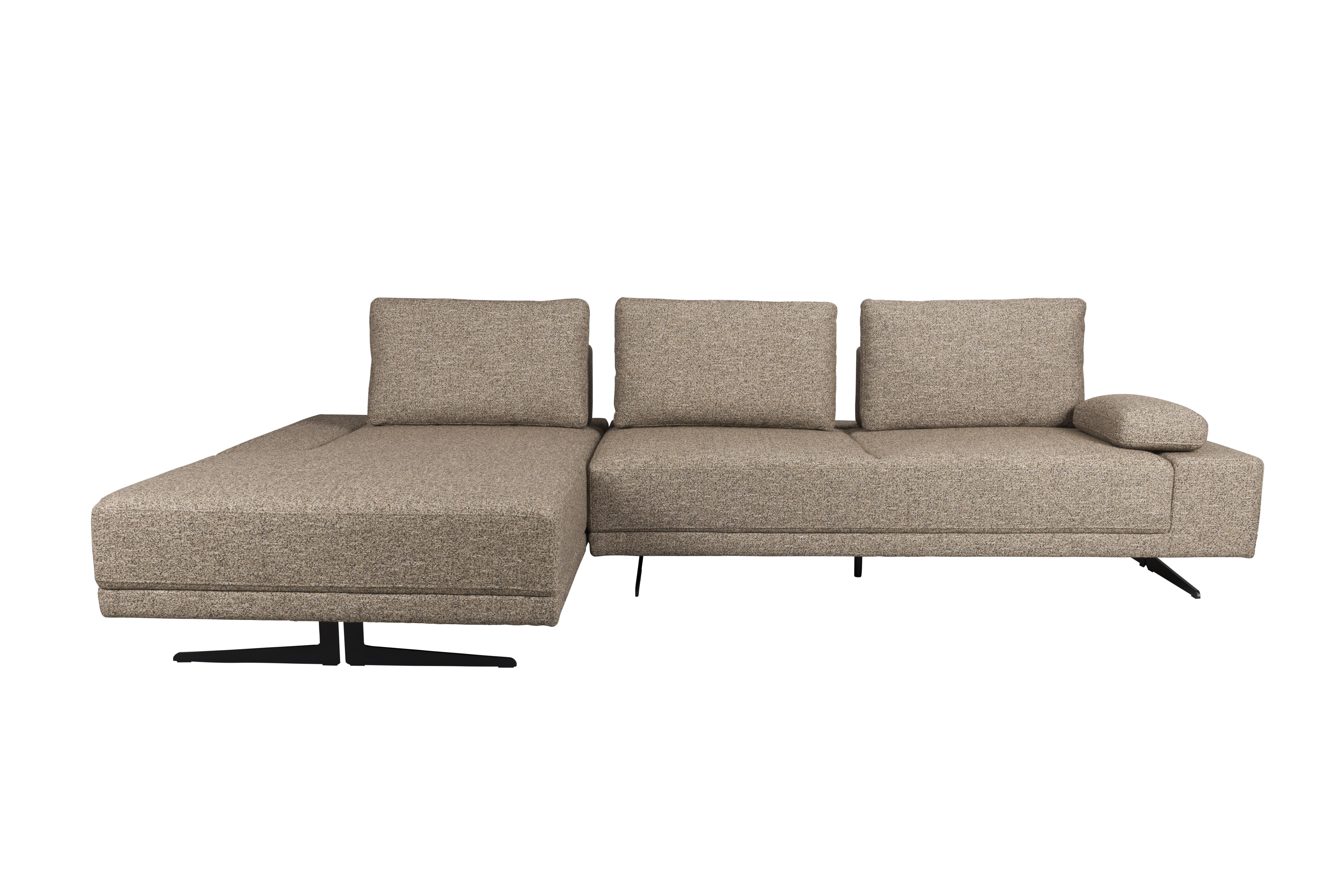 Brun Shelly Venstre Chaiselong Cinnamon Polyester Stof Stål Dutchbone Sofa - 8718548090811
