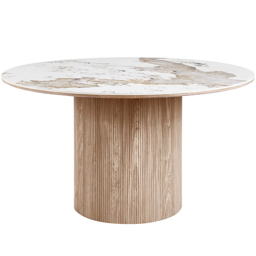 Athens ø140cm Keramik Bordplade Brun Sokkel House Nordic Spisebord