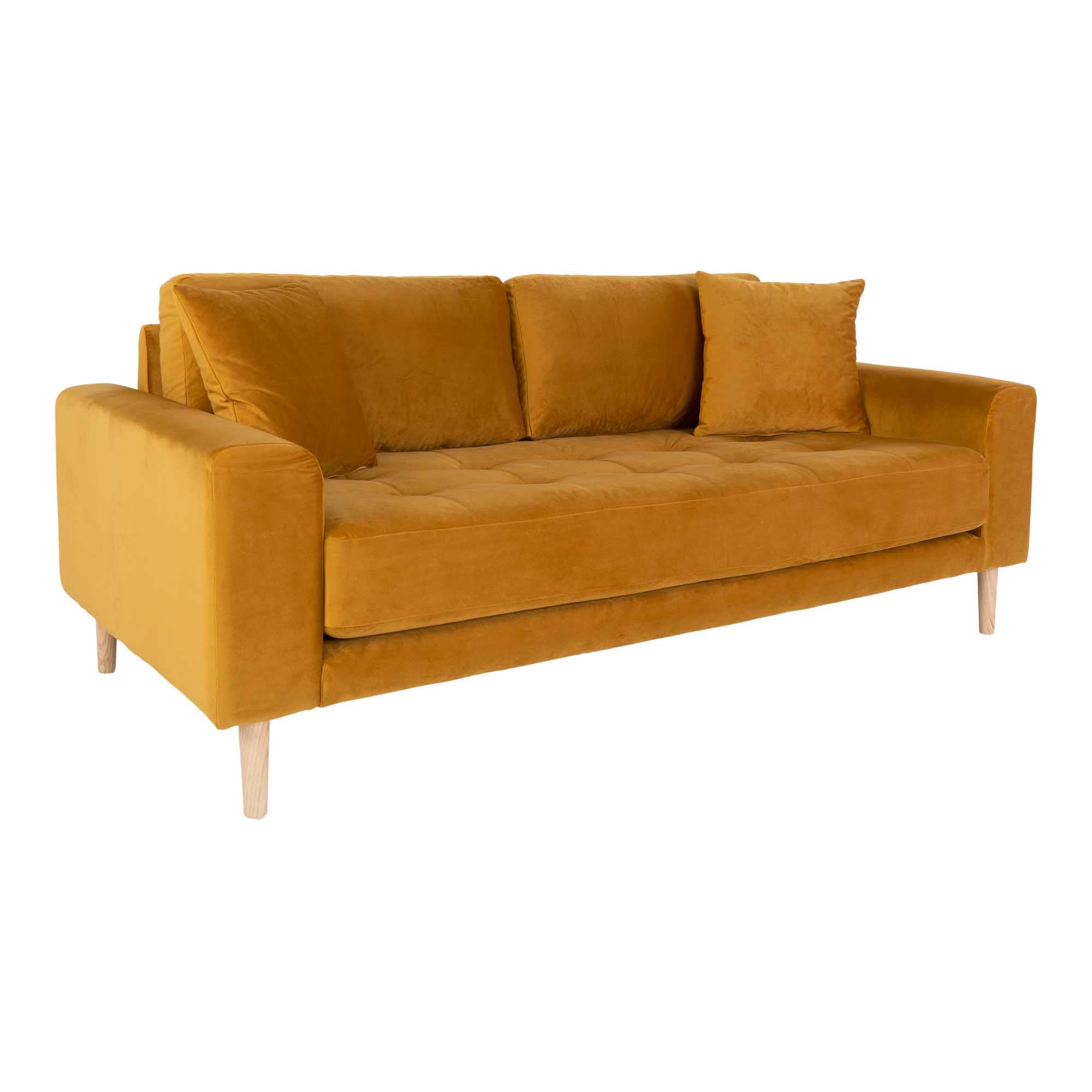 Lido Personers Sennepsgult Velour Med Puder Hn1004 House Nordic Sofa - 5713917010059