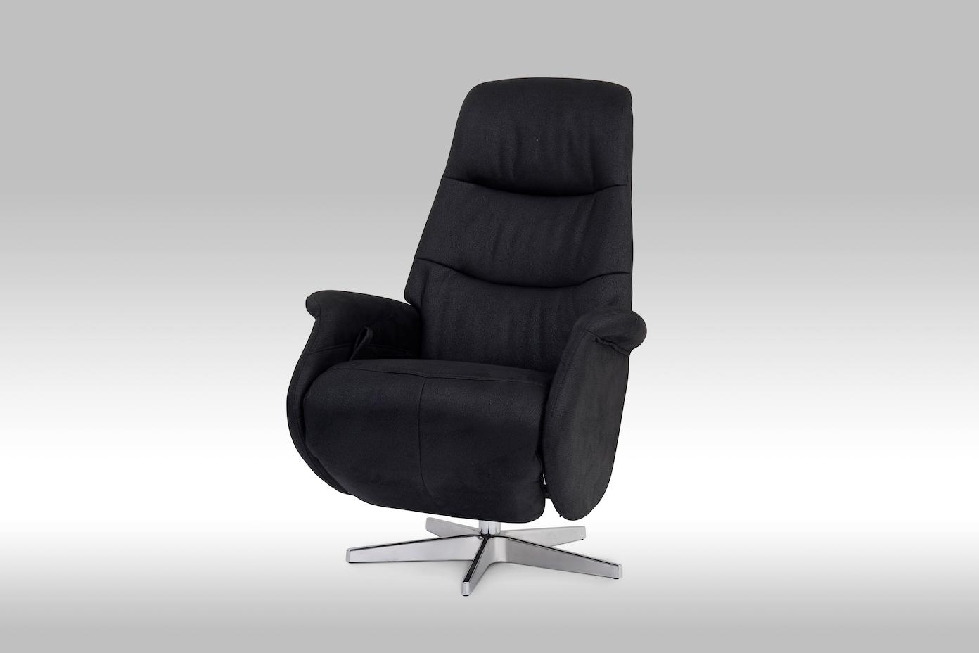 Sort Delta Med Indbygget Skammel Microfiber Furnhouse Lænestol