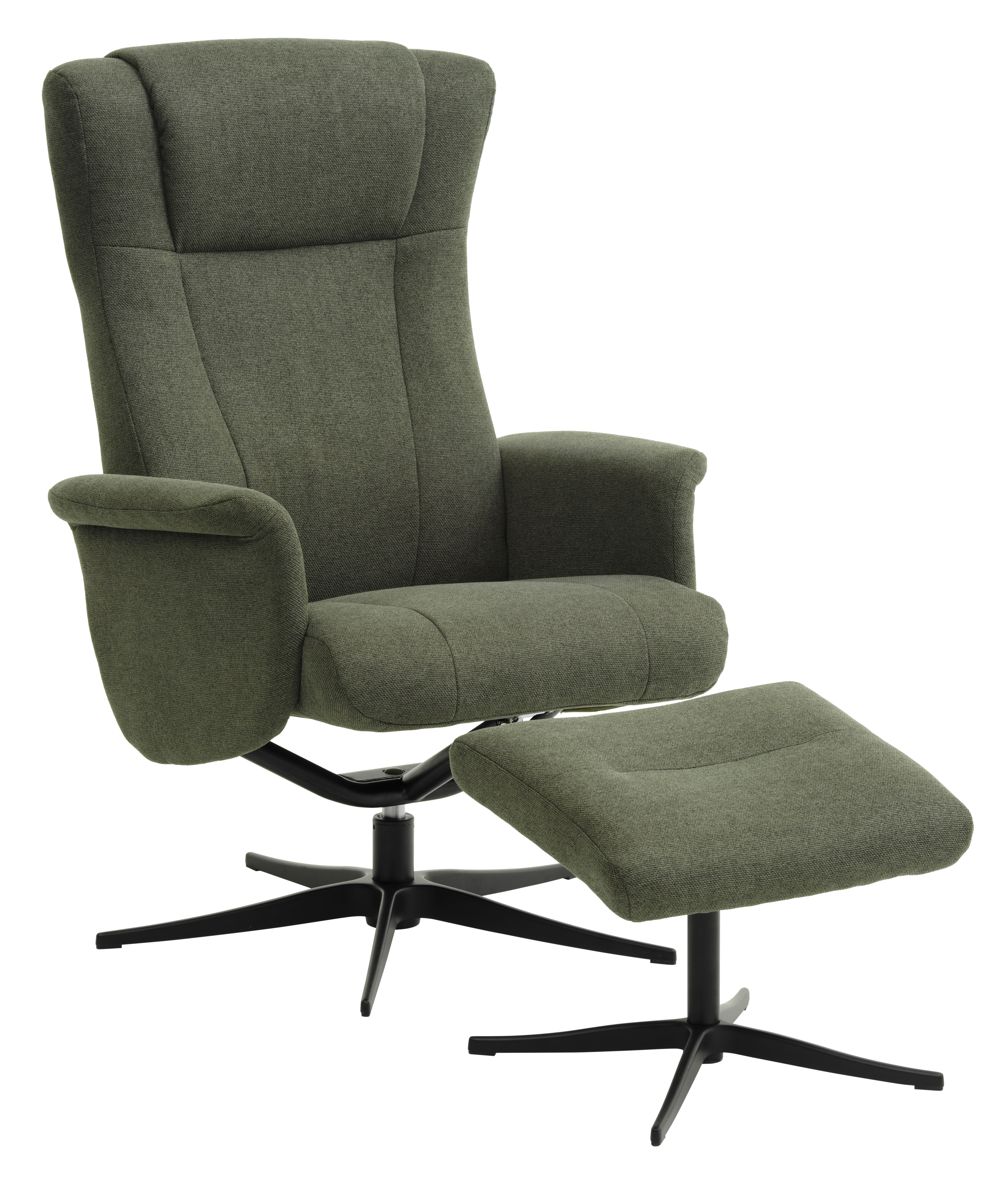 Sort Liam Recliner Inkl Fodskammel Vinter Mosgrøn Polyester Stof Aluminium Lexpo Living Lænestol - 5715249030941