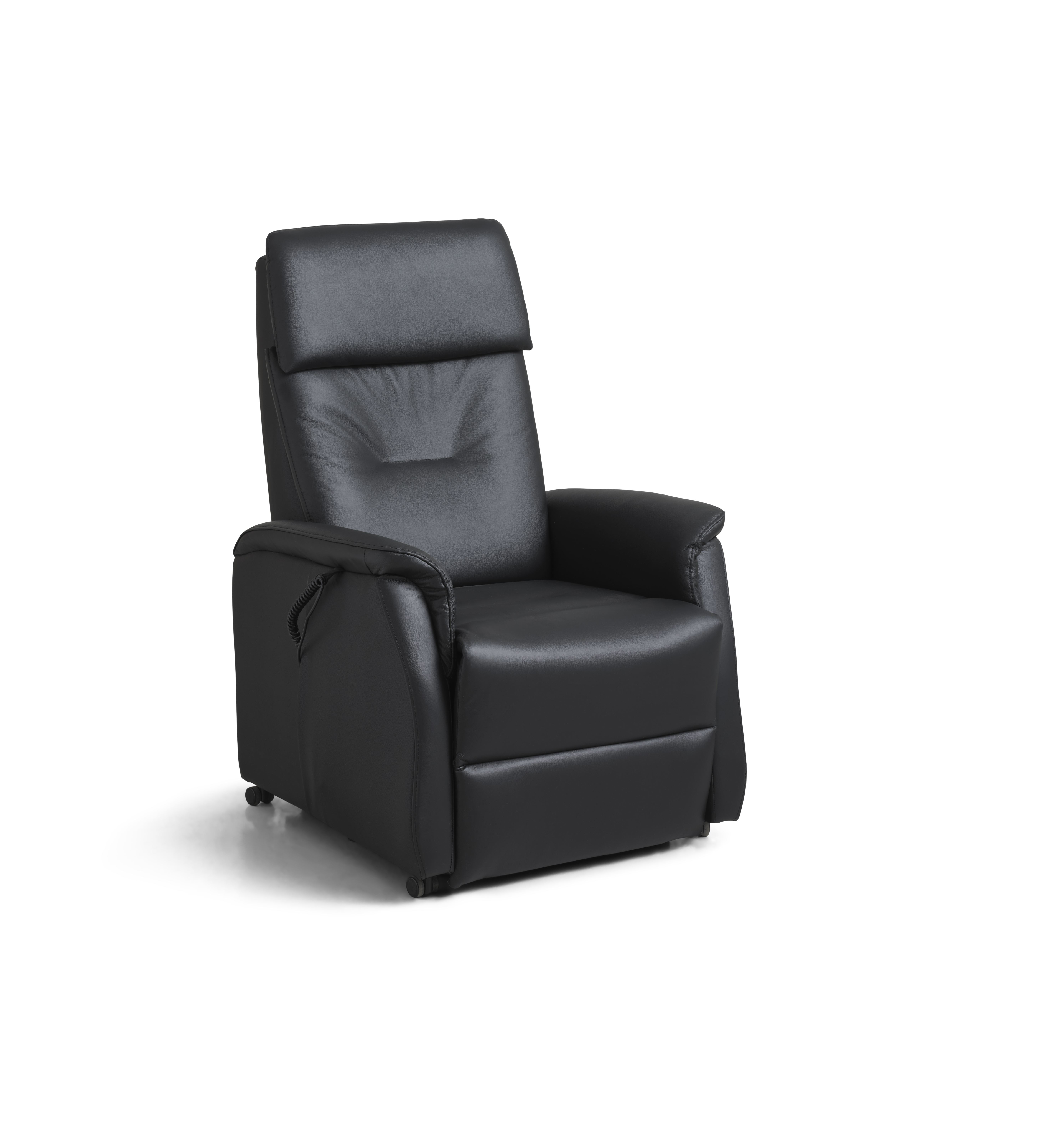 Sort Alexander Recliner Motors Kunstlæder Hjul Lexpo Living Lænestol - 5715249031146