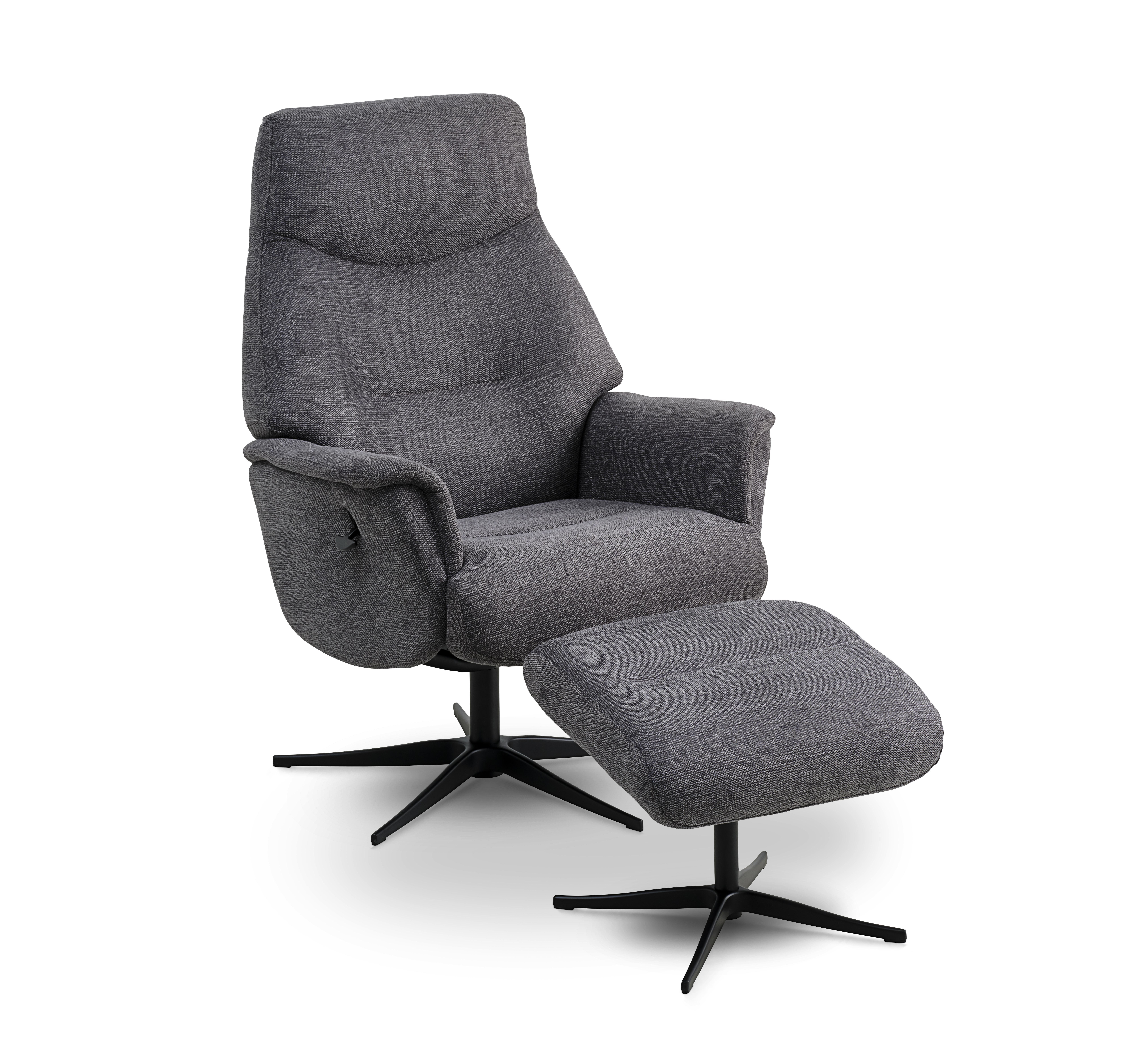 Sort Villads Armlæn Vippefunktion Inkl Fodskammel Antracitgrå Polyester Metal Lexpo Living Lænestol - 05715249009534