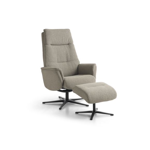 Sort Malthe Fodskammel Vippefunktion Armlæn Mushroom Stof Metal Lexpo Living Lænestol - 05715249034710