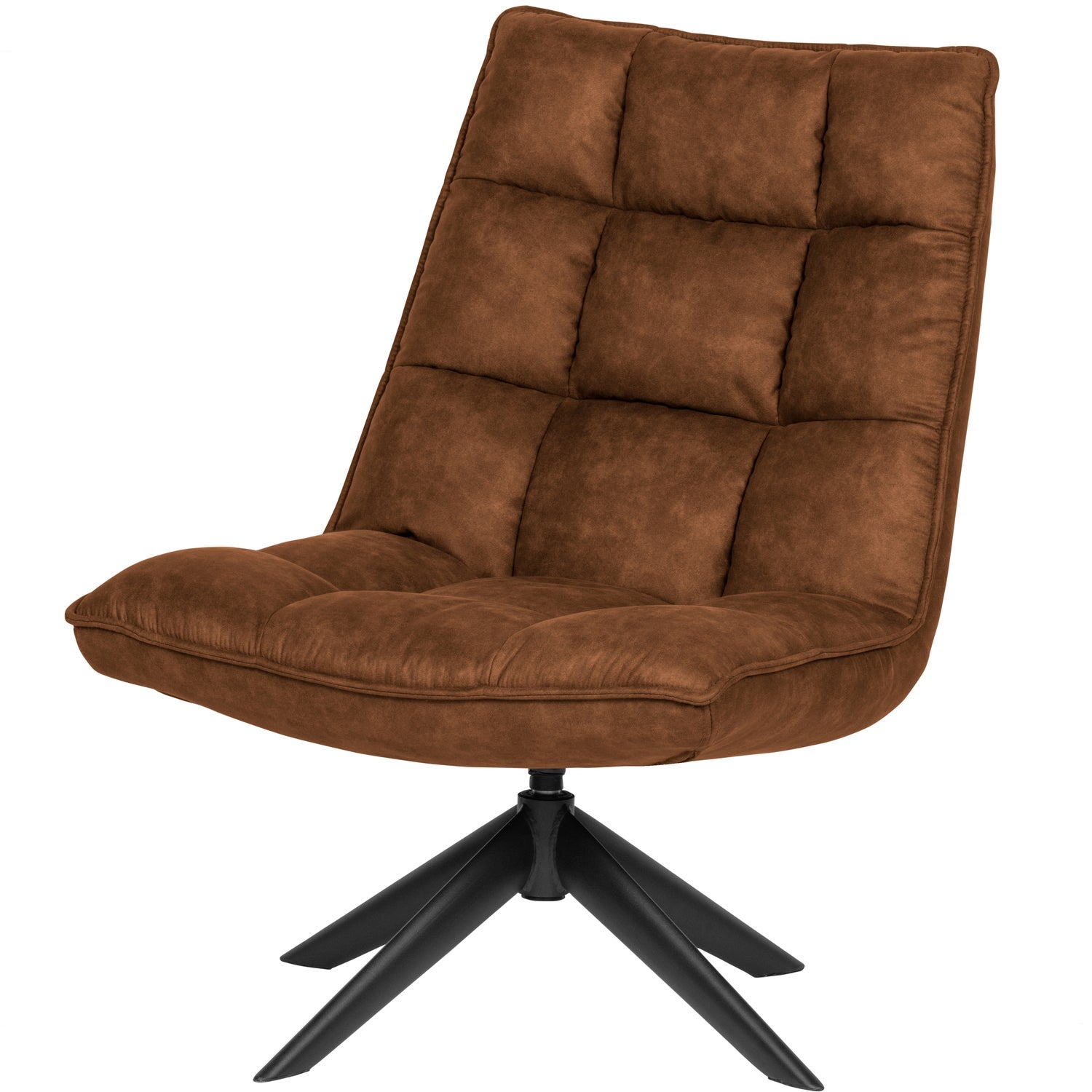 Jouke Drejelig Kunstlæder Cognac 97x70x85 Woood Lænestol - 8714713104307