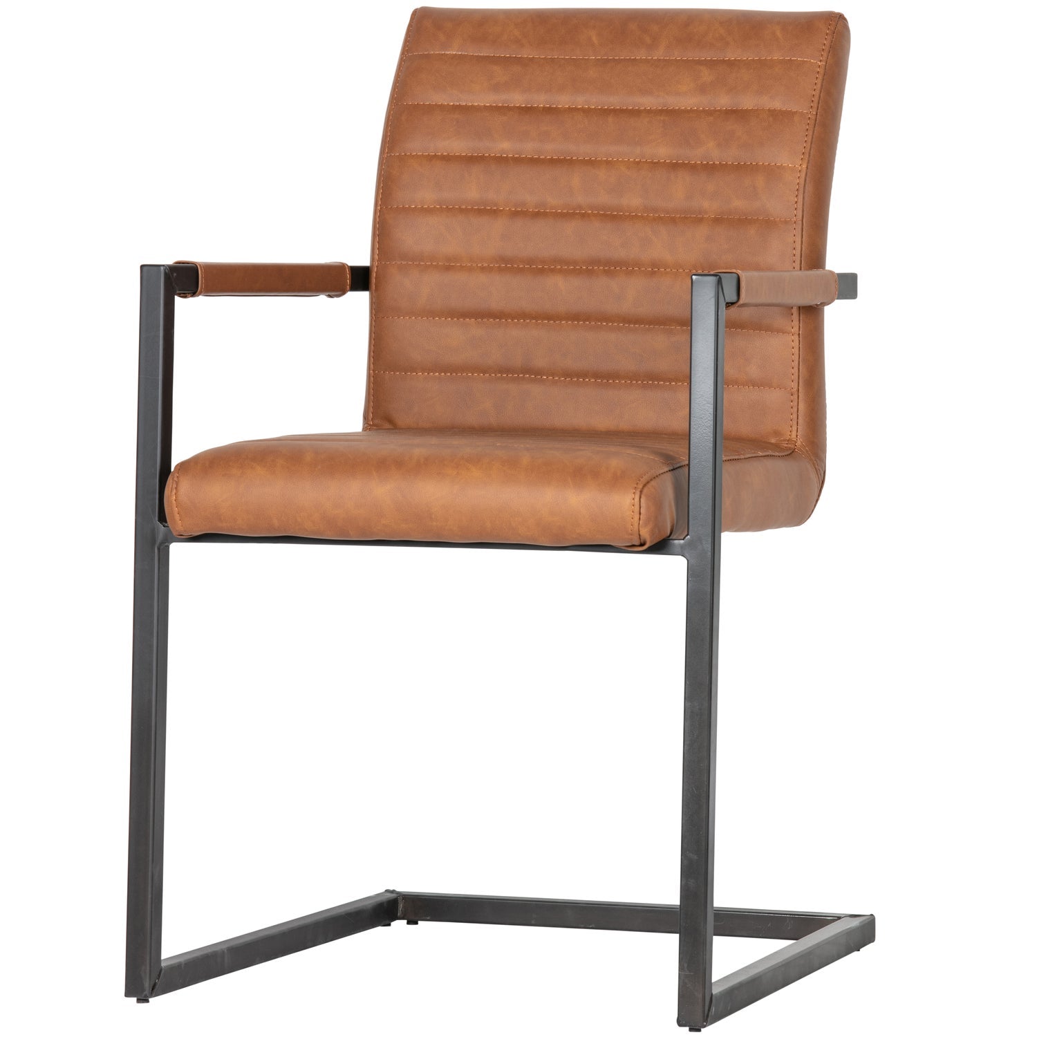 Bas Læder Cognac 87x54x62 Woood Spisestol - 8714713088928