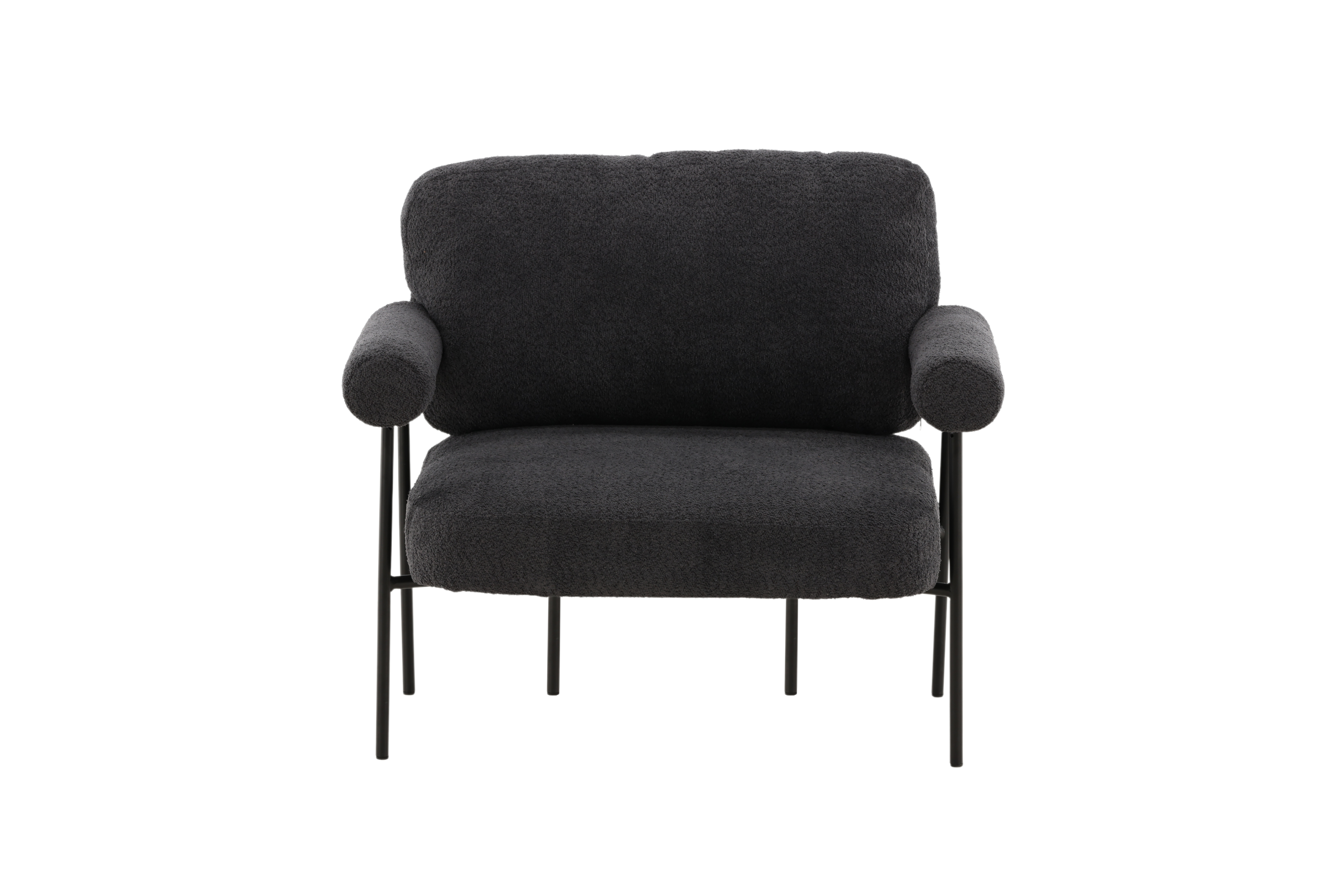Sort Tillberga Josefin Lustig Armlæn Mørkegrå Boucl Stof Stål Vind Collection Lænestol - 7340206969750