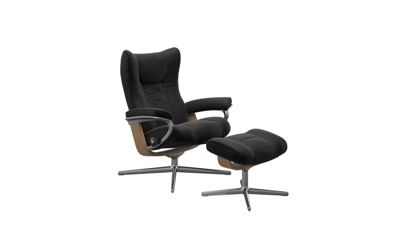 Sort Wing Fodskammel Med Cross Stel Stressless Lænestol