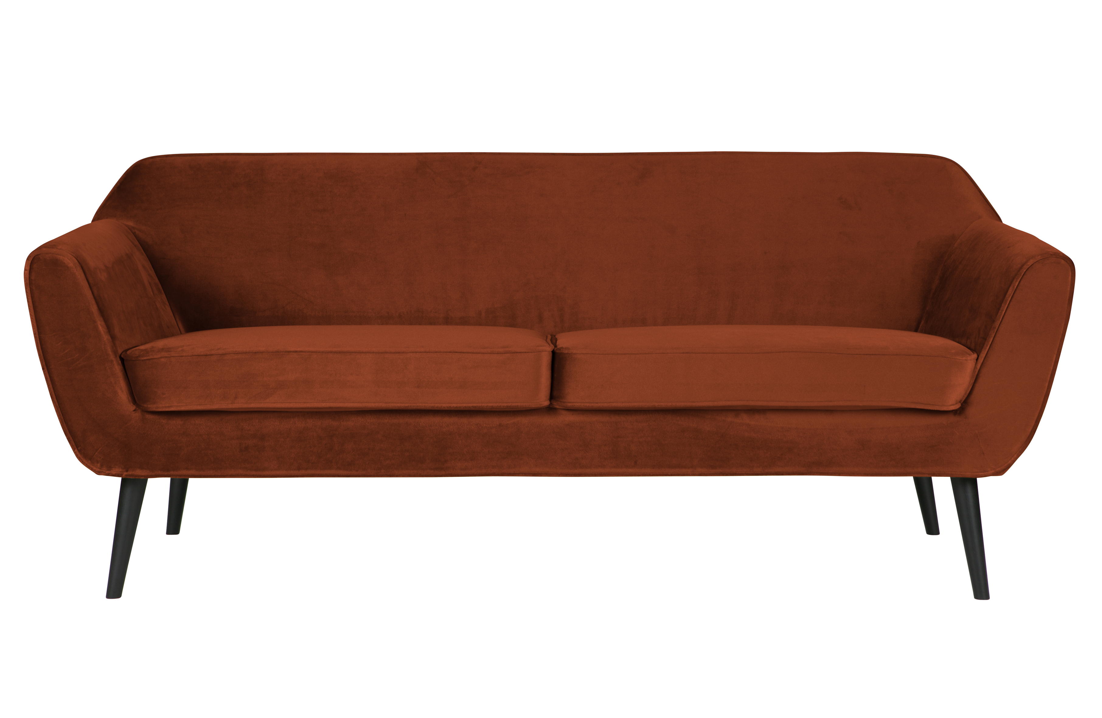 Sort Rocco Rust Polyester Fløjl Bøgetræ Woood Sofa - 8714713075218