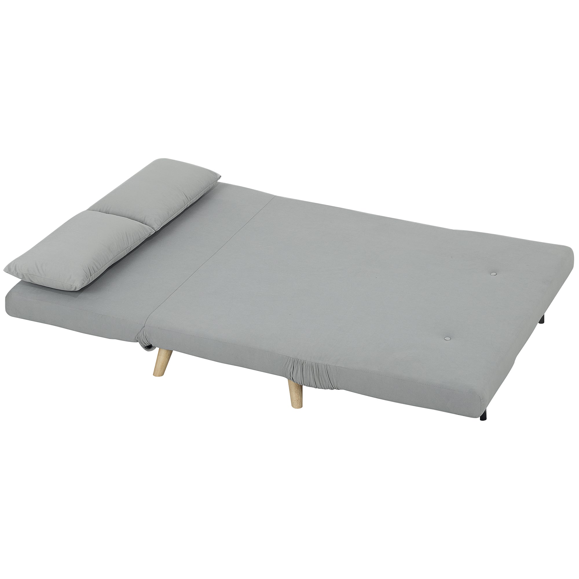 Sove Afslappende Inkl Puder Fløjlslook 130 Lysegrå Aosom Sofa - 4255826827461