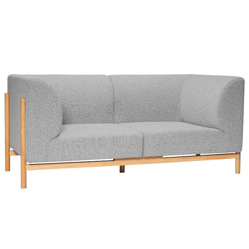 Moment Personers Egetræ Grå Polsterstof 182x89x80 Hübsch Sofa - 5712772129173