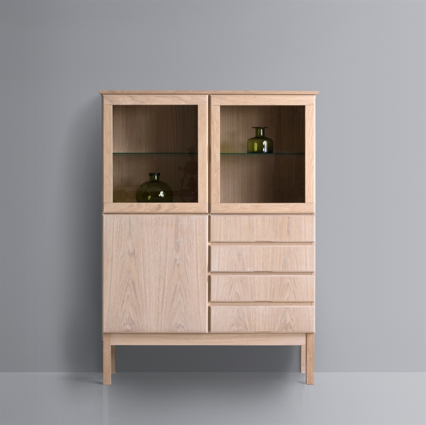 Hvid Vitrine 2058 Olie Klim Furniture Vitrineskab