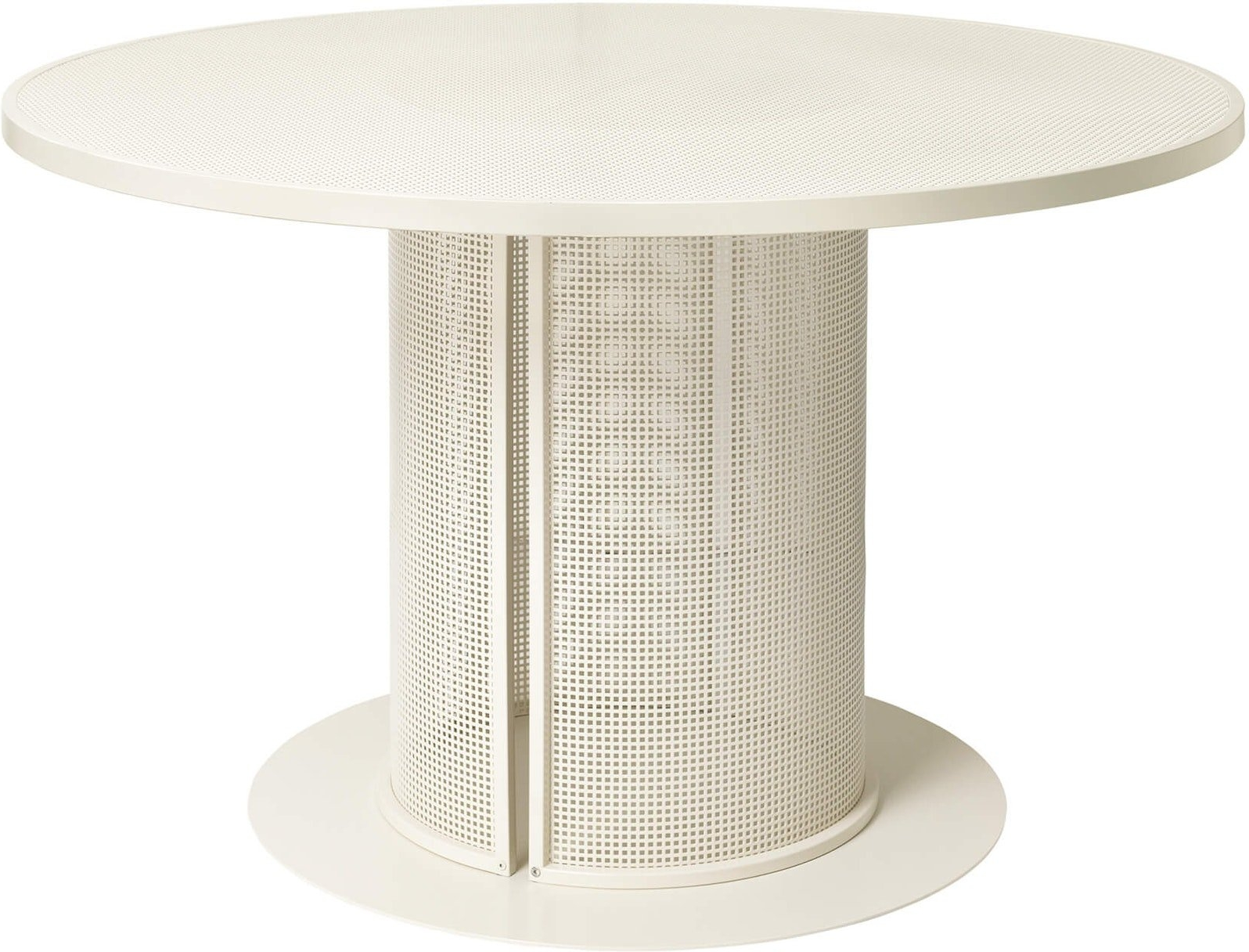 Hvid Bauhaus Ø120 H73 Rustfrit Stål Kristina Dam Spisebord - 5710688976874