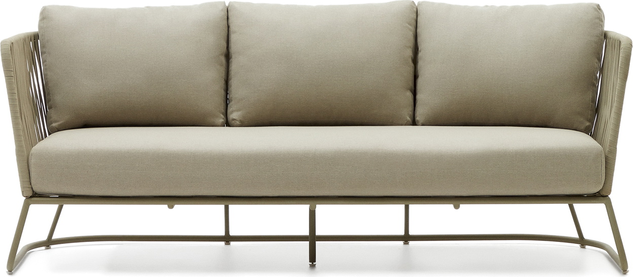 Grøn Udendørs Personers Saconca Med Håndvævet Reb Galvaniseret Stål Kave Home Sofa - 8433840884998