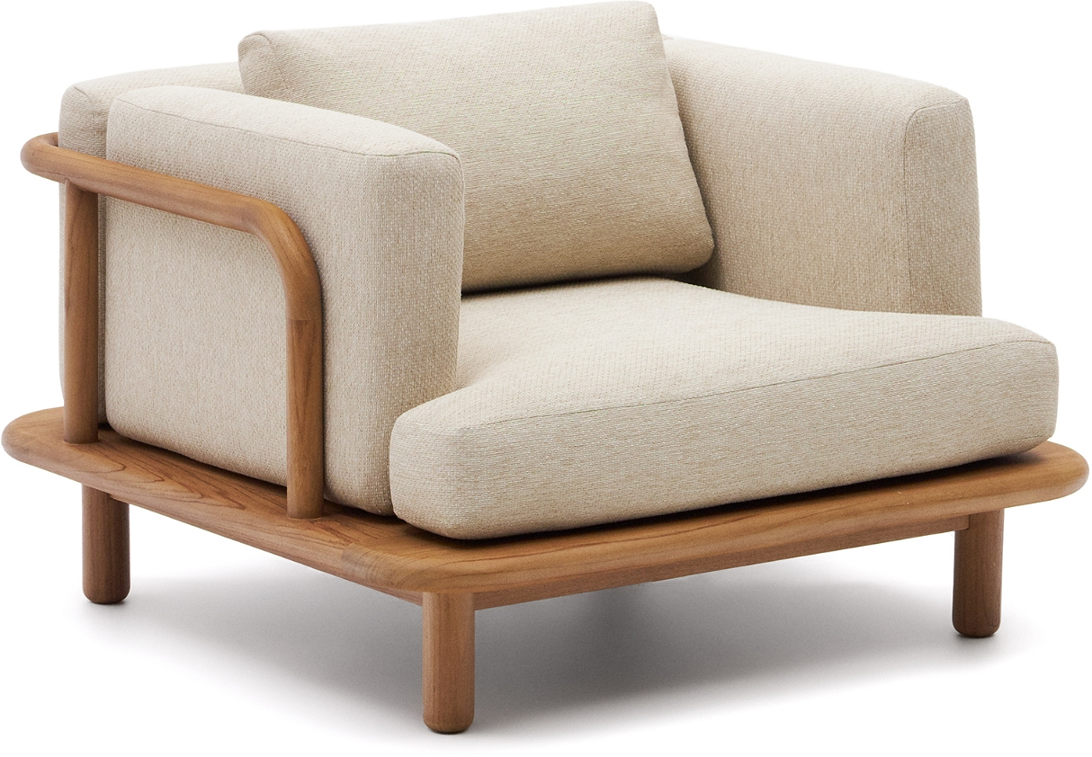 Natur Udendørs Turqueta Teaktræ Med Aftagelige Pletafvisende Hynder H74xb100xl105 Kave Home Lænestol - 8433840897318