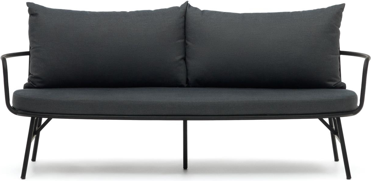 Sort Personers Udendørs Bramant Stål Til Overdækkede Rum Med Aftagelige Vandafvisende Puder Kave Home Sofa - 8433840818542