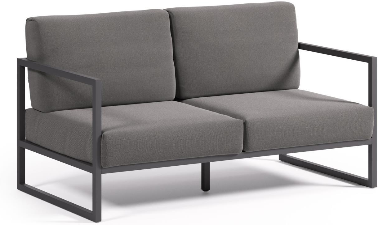Sort Udendørs Personers Comova Aluminium Med Aftagelige Hynder Genanvendt Crevin Stof Kave Home Sofa - 8433840782980