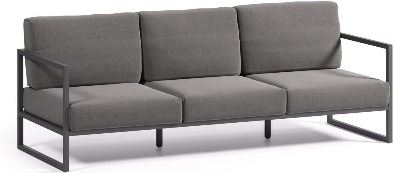 Sort Udendørs Personers Comova Aluminium Vejrbestandig Nordisk Lounge Med Oeko Tex Crevin Stof Kave Home Sofa - 8433840783055