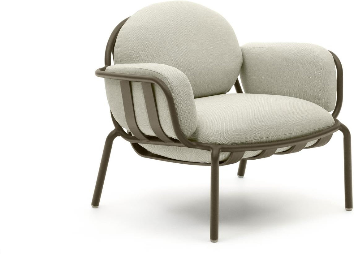 Grøn Udendørs Joncols Aluminium Rust Korrosionsbestandig Med Aftagelige Hynder Beige Kave Home Lænestol - 8433840867809