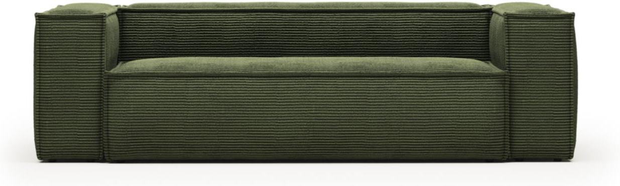 Grøn Personers Trepersoners Blok Polstret Corduroy Stof Nordisk Moderne Kave Home Sofa - 8433840716541