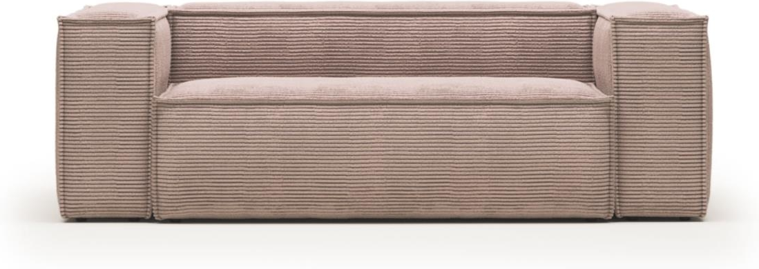 Lyserød Personers Blok Velour Nordisk Vintage 210x100x69 Kave Home Sofa - 8433840570037