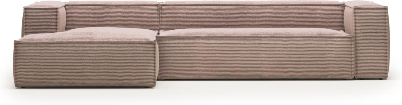 Lyserød Chaiselong Venstrevendt Blok Personers Fløjlsstof Nordisk Design Kave Home Sofa - 8433840570044