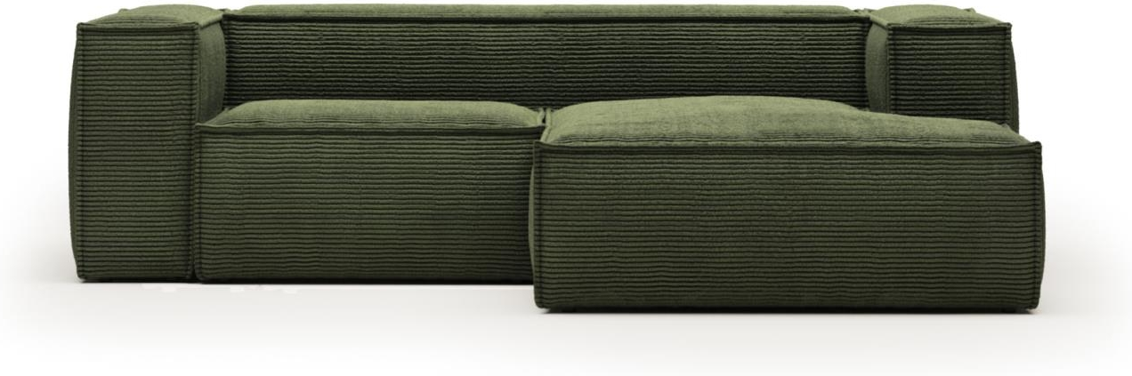 Grøn Chaiselong Blok Højrevendt Polstret Corduroy 240x174 Kave Home Sofa - 8433840716589