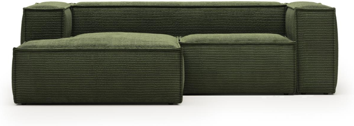 Grøn Chaiselong Blok Fløjl Venstrevendt 240x174 Kave Home Sofa - 8433840716596
