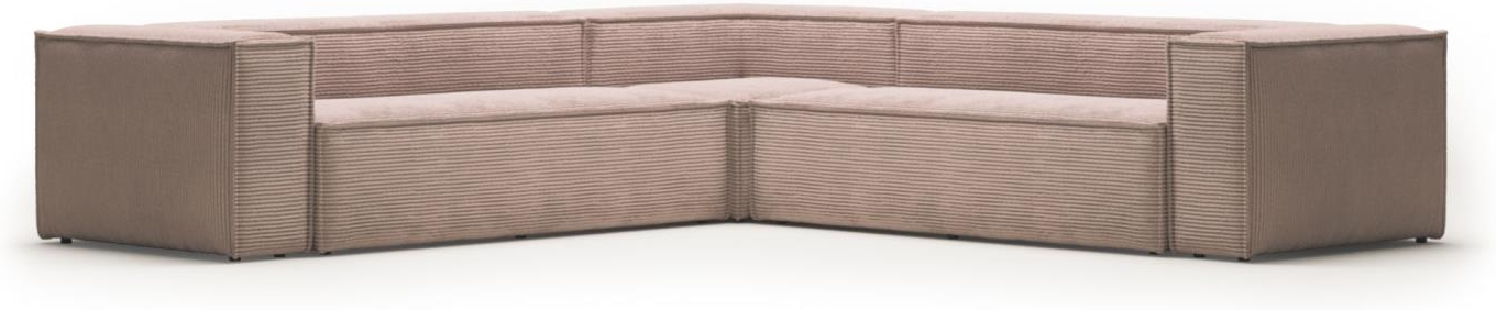 Lyserød Hjørne Blok Corduroystof 320x320x69 Nordisk Vintage Moderne Design Kave Home Sofa - 8433840648965