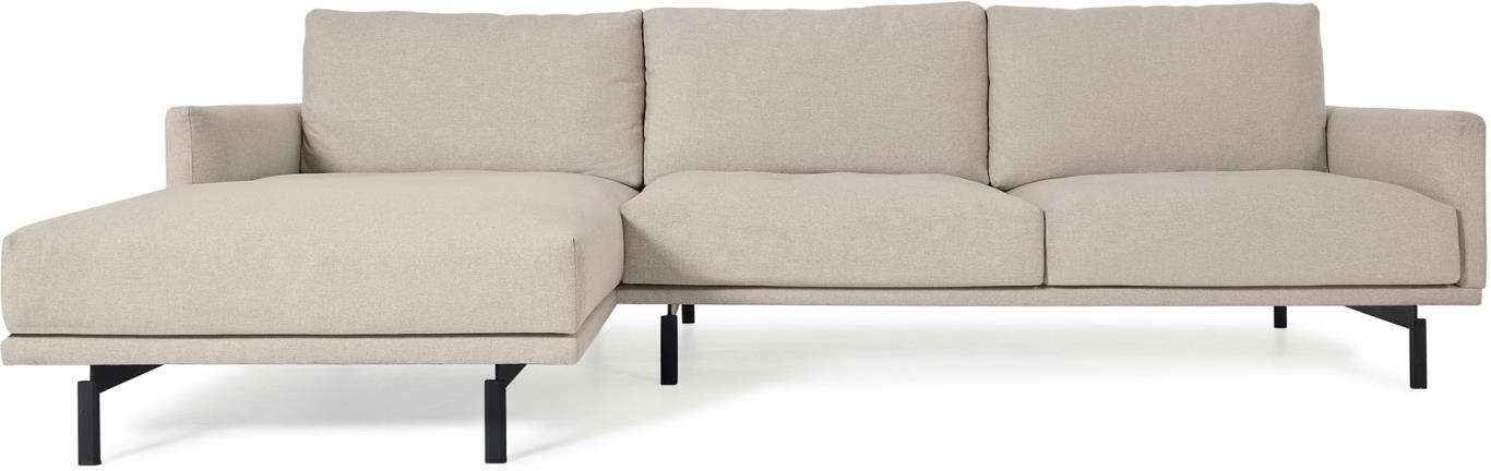 Beige Personers Chaiselong Galene Moderne Nordisk Polstret Genbrugs Pet Metalben Kave Home Sofa - 8433840729145